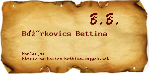 Bárkovics Bettina névjegykártya