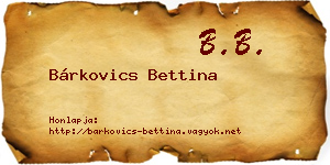 Bárkovics Bettina névjegykártya